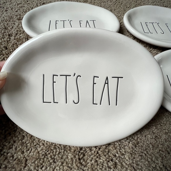 Rae Dunn Let’s Eat Appetizer Plates - Picture 2 of 5